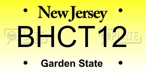 BHCT12 New Jersey License Plate
