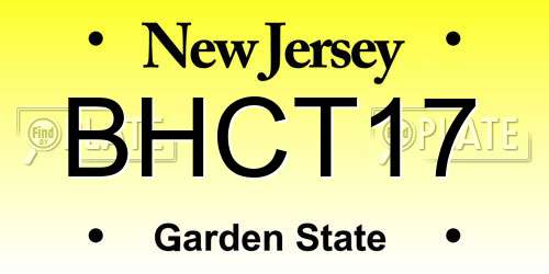 BHCT17 New Jersey License Plate