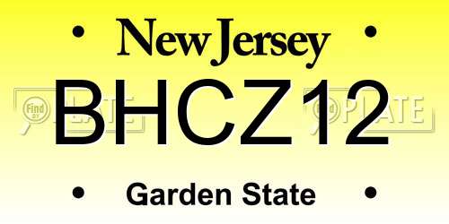 BHCZ12 New Jersey License Plate