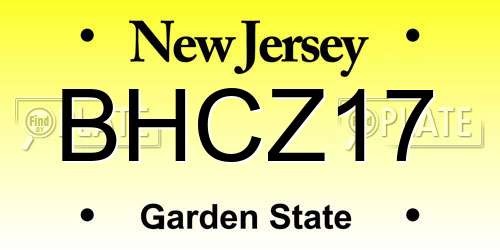 BHCZ17 New Jersey License Plate