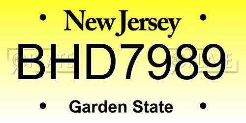 BHD7989 New Jersey License Plate