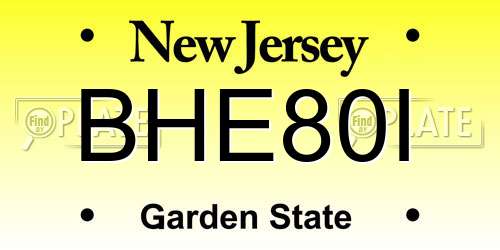 BHE80I New Jersey License Plate
