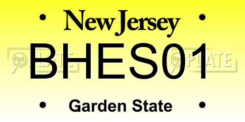 BHES01 New Jersey License Plate