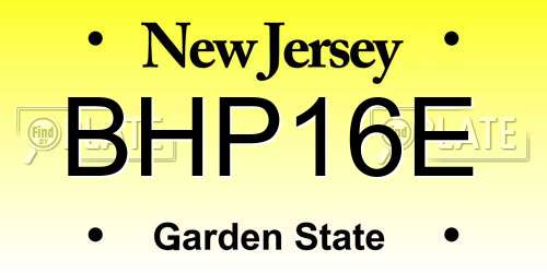 BHP16E New Jersey License Plate