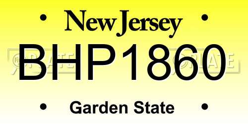 BHP1860 New Jersey License Plate