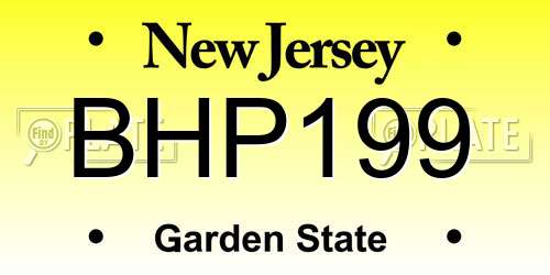 BHP199 New Jersey License Plate