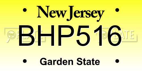 BHP516 New Jersey License Plate