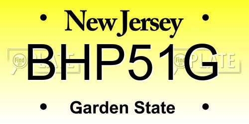 BHP51G New Jersey License Plate
