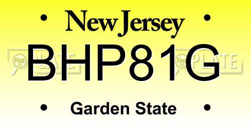 BHP81G New Jersey License Plate