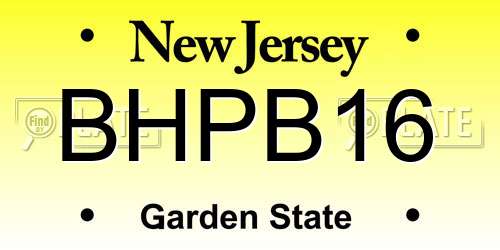 BHPB16 New Jersey License Plate