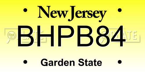 BHPB84 New Jersey License Plate