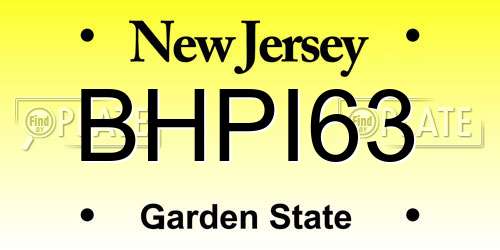 BHPI63 New Jersey License Plate
