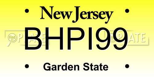 BHPI99 New Jersey License Plate