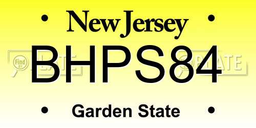 BHPS84 New Jersey License Plate