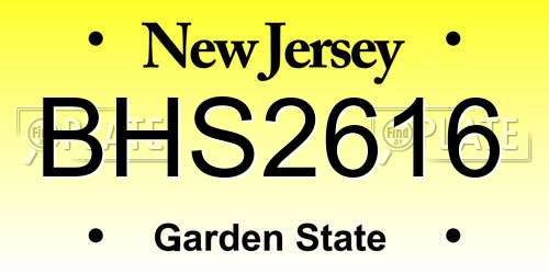 BHS2616 New Jersey License Plate