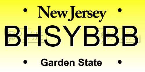 BHSYBBB New Jersey License Plate