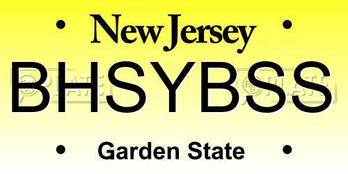 BHSYBSS New Jersey License Plate