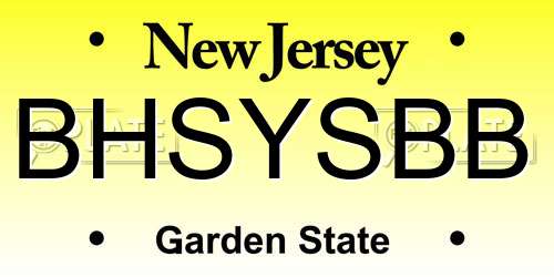 BHSYSBB New Jersey License Plate