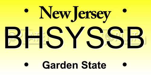 BHSYSSB New Jersey License Plate