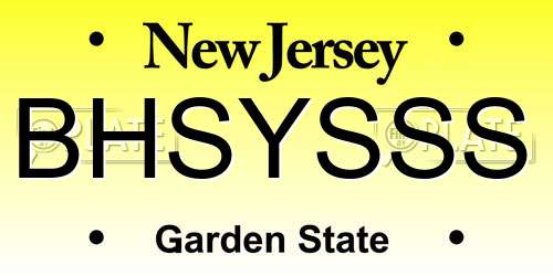 BHSYSSS New Jersey License Plate