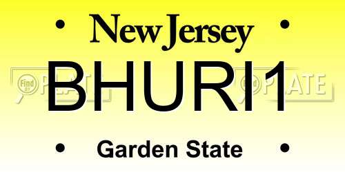 BHURI1 New Jersey License Plate