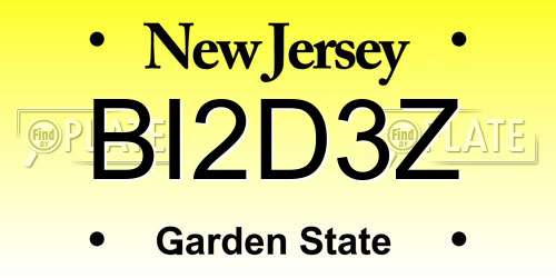 BI2D3Z New Jersey License Plate