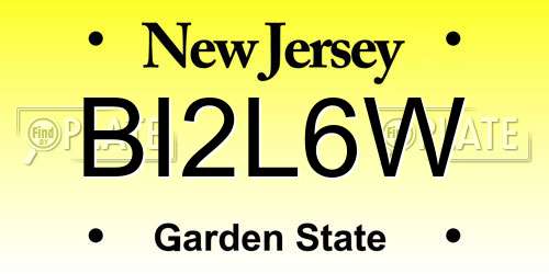 BI2L6W New Jersey License Plate