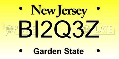 BI2Q3Z New Jersey License Plate