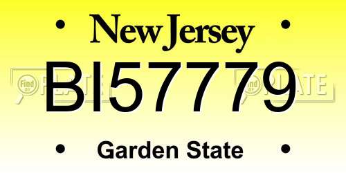 BI57779 New Jersey License Plate