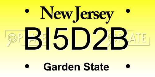 BI5D2B New Jersey License Plate