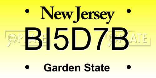 BI5D7B New Jersey License Plate
