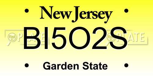 BI5O2S New Jersey License Plate