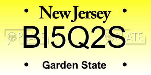 BI5Q2S New Jersey License Plate