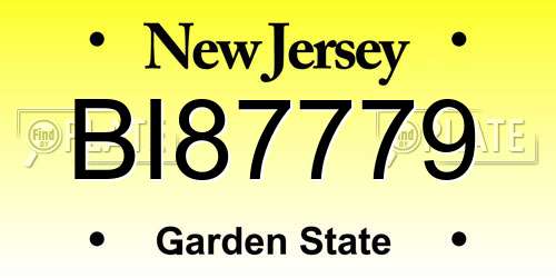 BI87779 New Jersey License Plate