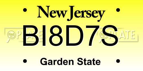 BI8D7S New Jersey License Plate