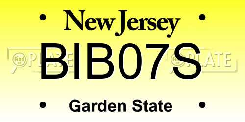 BIB07S New Jersey License Plate