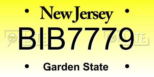 BIB7779 New Jersey License Plate