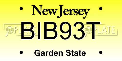 BIB93T New Jersey License Plate