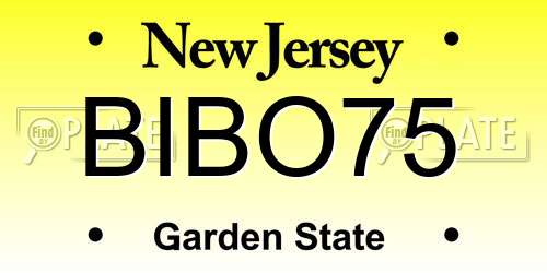 BIBO75 New Jersey License Plate