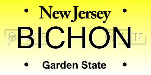 BICHON New Jersey License Plate