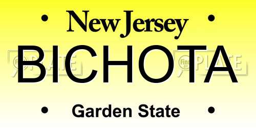 BICHOTA New Jersey License Plate