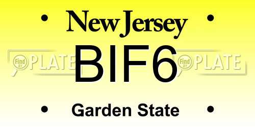 BIF6 New Jersey License Plate