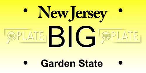 BIG New Jersey License Plate