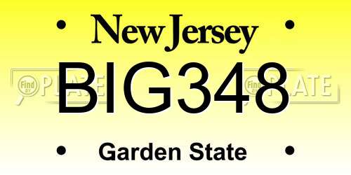 BIG348 New Jersey License Plate