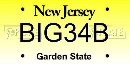 BIG34B New Jersey License Plate