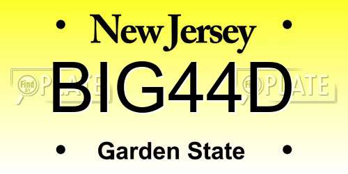 BIG44D New Jersey License Plate