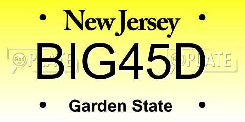 BIG45D New Jersey License Plate