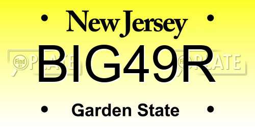 BIG49R New Jersey License Plate