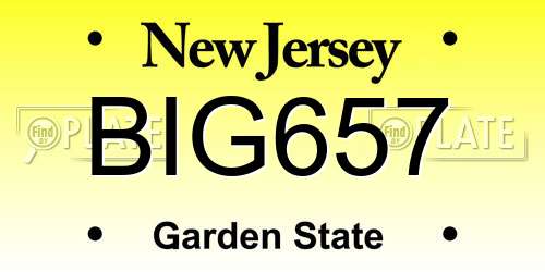 BIG657 New Jersey License Plate