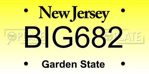 BIG682 New Jersey License Plate